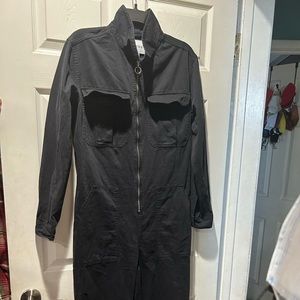 Pistola Olivia Long Sleeve Relaxed Jumpsuit W/ Exposed Zip - FADE TO BLACK